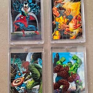 Set Of 4 Marvel Collectible Cards * New Condition*